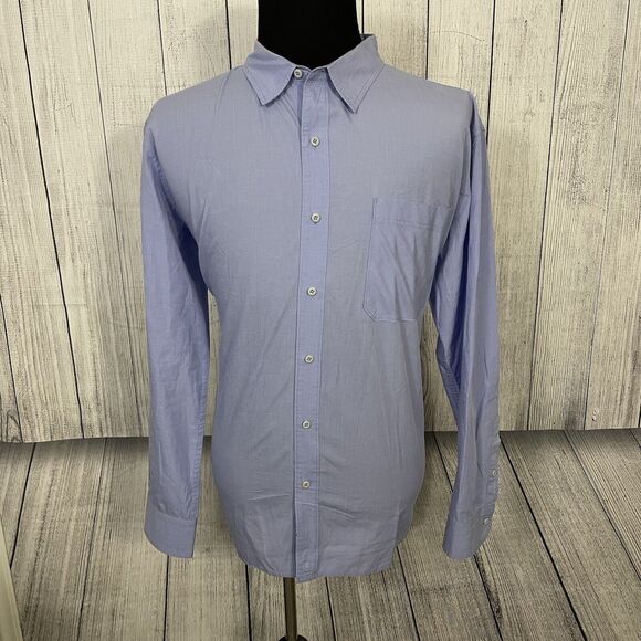 Stio Men's XL Blue 100% Cotton Long Sleeve Button-Front Shirt w/ Pocket - Picture 2 of 7